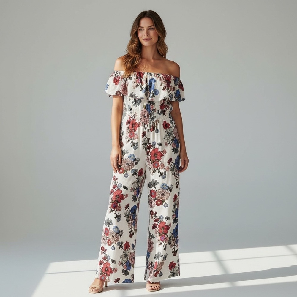 Promesa Multicolor Floral Off-Shoulder Jumpsuit